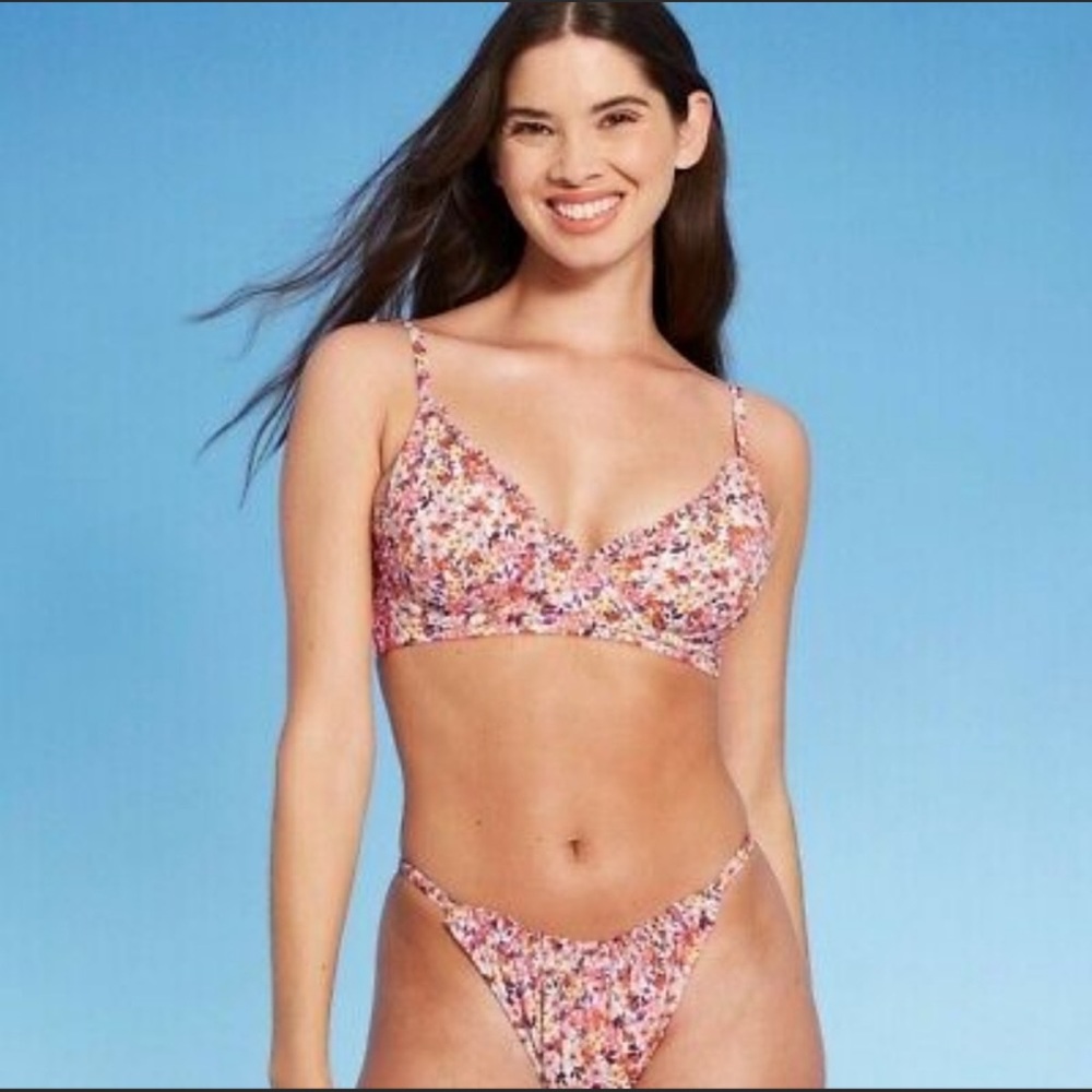 NWT Shade & Shore Colorful Floral Top + Bottom Bundle Set